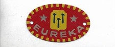ancienne petite plaque métal publicitaire - jouet EUREKA .