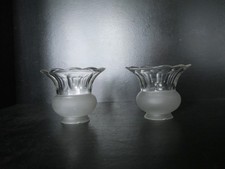 2 Tulipe de lustre applique cristal légé dépolie Baccarat ? Val Saint Lambert ?