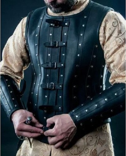 Halloween viking leather gilet - halloween,