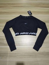 Crop top Nike Pro à manches longues – Noir – Neuf avec étiquette