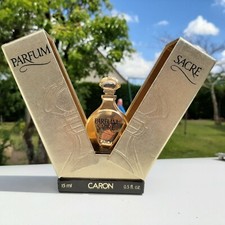 flacon parfum vide ancien rare vintage Caron sacré extrait 15ml en coffret vide