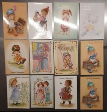 Lot 12 cartes postales ANNIVERSAIRE illustrations CONSTANZA CONI fillettes 