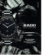 PUBLICITE ADVERTISING 1016  2012  la montre Rado  true Thinline automatique