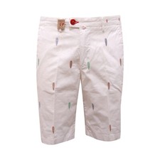3585AV bermuda uomo BARONIO white cotton short man