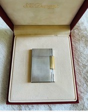 Briquet S.T. Dupont Ligne 2 - Argent & Or - Avec coffret et papiers d'origine