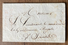 Franchise SOUS PREFET DE SAINTES s/ Lettre pour la Gendarmerie Royale - 1825