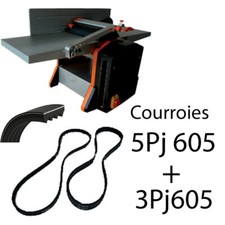 5PJ605 +  3PJ605 Courroie Striées Raboteuse degauchisseuse machine a bois lot 