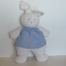 Doudou Lapin Klorane - Robe bleu - Etat moyen