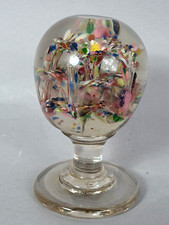 Ancien sulfure presse papier sur piedouche 19e siècle Clichy / Murano? B518