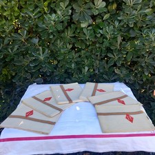 6 Torchons Anciens FLORTISS Mi-Fil XX Siècle