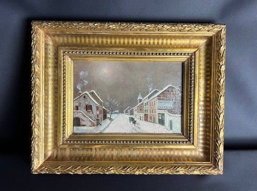 Paysage hiver huile - paysage,