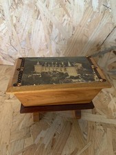 Ancienne Boîte À Bijoux Bois Vide Poche Château Rochechouard Maie Vintage