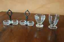 lot saliere & poivriere et 2 coquetiers CRISTAL ? METAL ARGENTE ? ARGENT ?