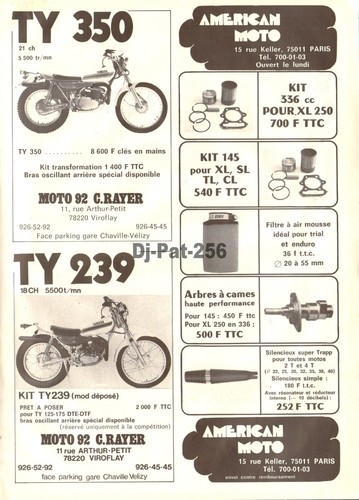 Publicité moto yamaha ty - publicité, :