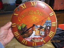 Pendule Tôle Peinte Confiture de Tradition Orval Créations Boutique Confiturier
