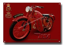 BSA Bantam Gpo Rouge Coq Métal Sign.officially sous Licence B.S.A Product & ™