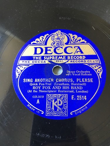 Rpm roy fox sing another - 78,
