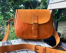 Sac à main à bandoulière en cuir véritable pleine fleur