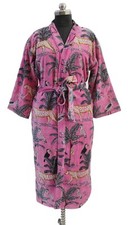 Nouvelle Robe De Chambre En Velours Tigre Indien Rose Kimono D'honneur