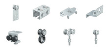 Ensemble Accessoires Rail Portes Coulissantes Acier Galvanisé pour Monorail MR3