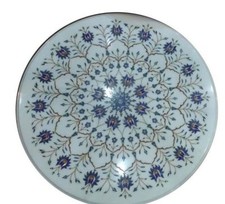 18 " Rond Marbre Blanc Café