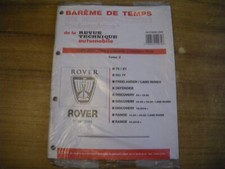 BAREME DE TEMPS ROVER 75 - mg - freelander - defender - discovery - range