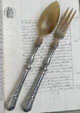 CHRISTOFLE Couverts à salade en Argent Fourré à décor Rocaille