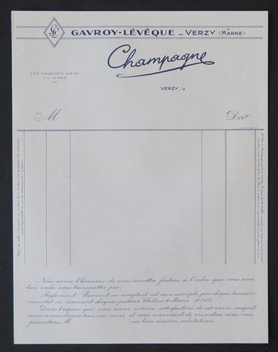 Facture vierge champagne - facture,