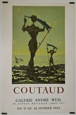 Couteaud Pinx 1962 Affiche Originale Exposition Sculpture