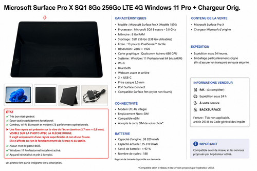 Microsoft surface pro sq1 - pro, x–sq1