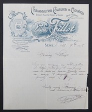 Facture 1908  SENS CHAUSSURES