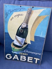 Ancien carton publicitaire champagne Henry GABET bistrot vin bar vintage