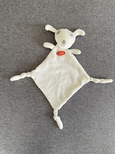 DOUDOU  PLAT CARREFOUR CHIEN TISSU BLANC GRIS WITH YOU ORANGE