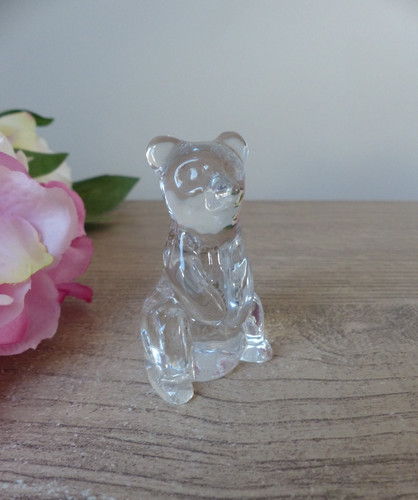 Figurine ours verre moulé - ours, en