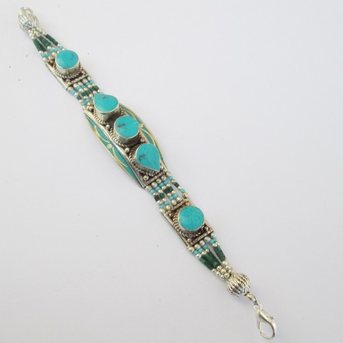 Bracelet turquoise véritable - turquoise,