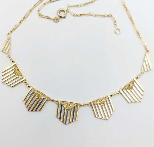 Collier art deco jaune - art,