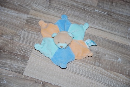 Doudou plat étoile ours - , bleu