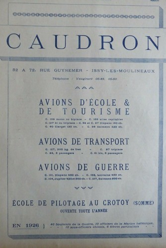 1926 pub caudron avion - 7/1926,
