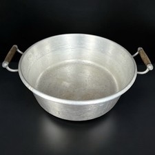 Ancienne bassine aluminium pur SFMO – poignée bois, déco vintage cuisine