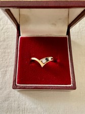 ANCIENNE BAGUE SAPHIRS ET TOPAZES VÉRITABLES ARGENT MASSIF ET OR - TAILLE 53