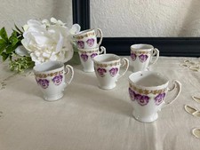 8 ⚜️ 6 Anciennes Petites Tasses à Liqueur en Céramique Hauteur 4,5 Cm