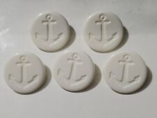 Lot De 5 Boutons Vintage Ancre Marine 24 Mm