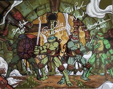 TMNT 11×14 Print Signed by Paulsen, Clarke, Gordon, Coleman ALL 4 NINJA TURTLES