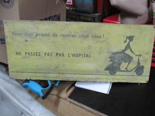 Ancienne Plaque de Garage Vespa Scooter Pas Lambretta