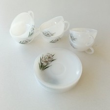 Service  à café ARCOPAL - Modèle Narcisse - 6 Tasses et sous tasses vintage