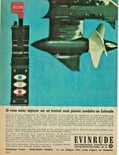 PUBLICITÉ DE PRESSE 1961 MOTEUR EVINRUDE OUTBOARD MARINE INTERNATIONAL