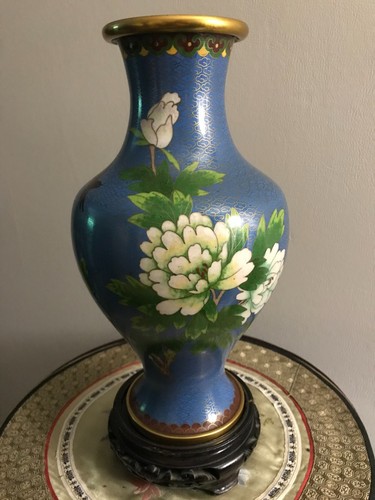 Cloisonne vase bronze emaux - cloisonne,
