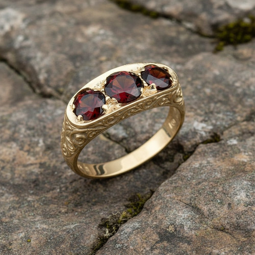 Bague grenat homme jaune - homme, en
