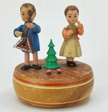 Vintage ANRI Thorens Movement Carved Wooden Figures  Music Box “Lara's Theme”