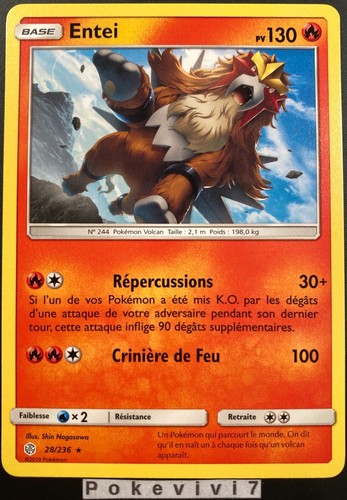 Carte pokemon entei 236 - carte,